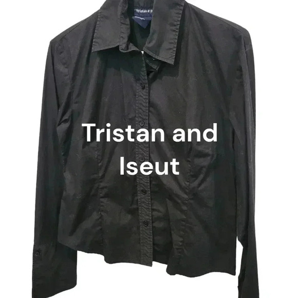 Tristan & Iseut Tailored Black Blouse size L - Picture 11 of 11